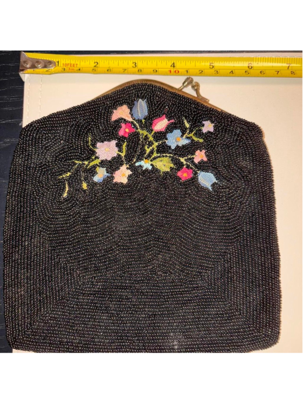#vintage #saksfifthavenue Black beaded mini purse